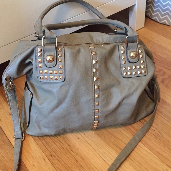 Handbags - Taupe Studded Soft Leathery Purse